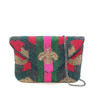 Load image into Gallery viewer, Mini Beaded Camo Bee Clutch
