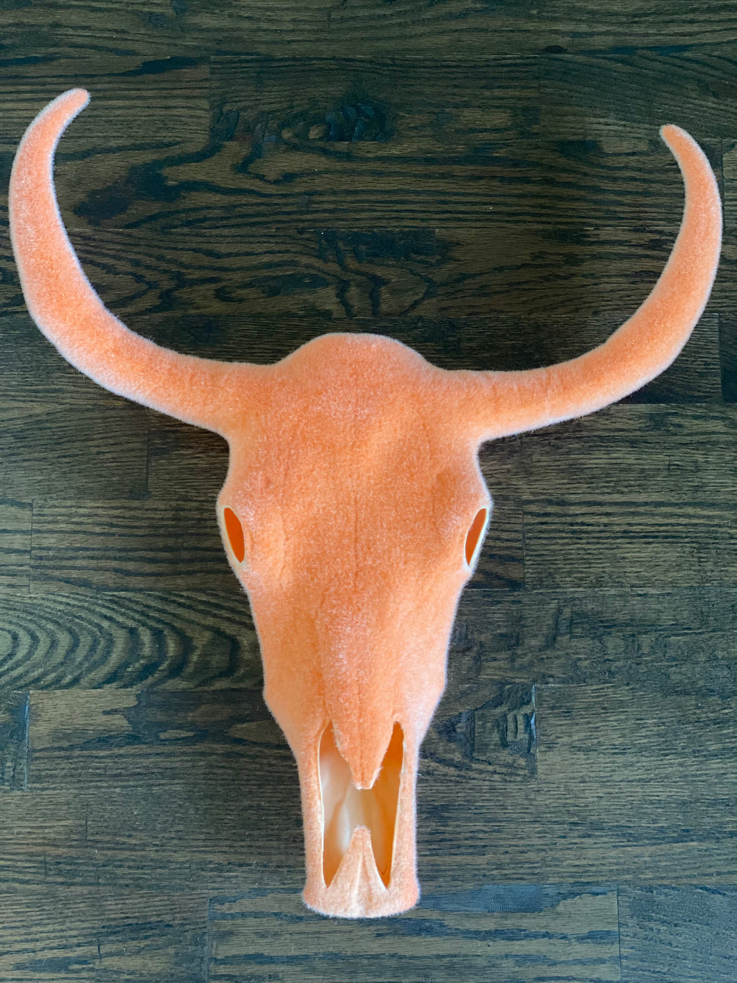 Flocked Longhorn Skull Wallmount