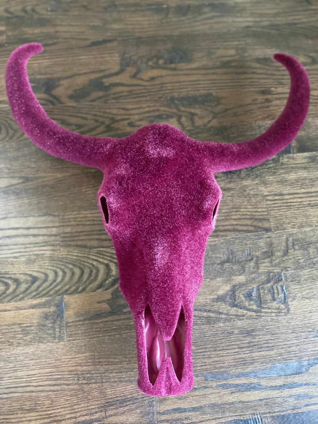 Flocked Longhorn Skull Wallmount