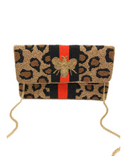 Load image into Gallery viewer, Beaded Cheetah Bee Clutch
