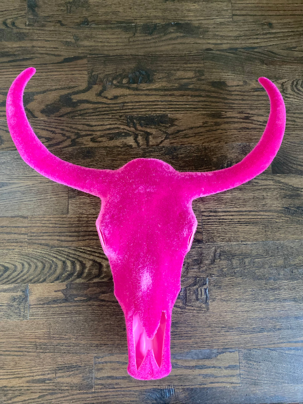 Flocked Longhorn Skull Wallmount